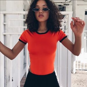 LF High Cut Orange Bodysuit